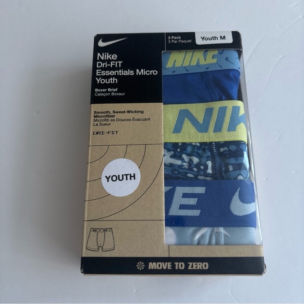 NIKE Dri-Fit Youth Boxer Brief 3Pk Medium 10/12